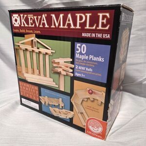 MindWare KEVA Maple Plank 50 Piece Wooden Building Blocks Set Construction Toy
